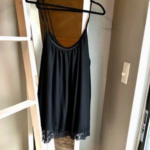 Black Cherish Slip w/ lace hemline